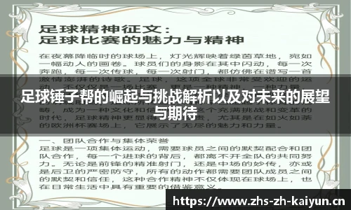 足球锤子帮的崛起与挑战解析以及对未来的展望与期待
